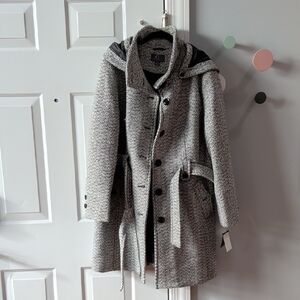 Gallery Black and White Women's Trench Coat